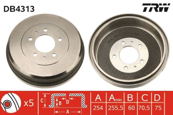Obrázok Brzdový bubon TRW  DB4313