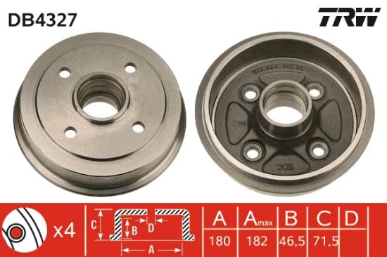 Obrázok Brzdový bubon TRW  DB4327