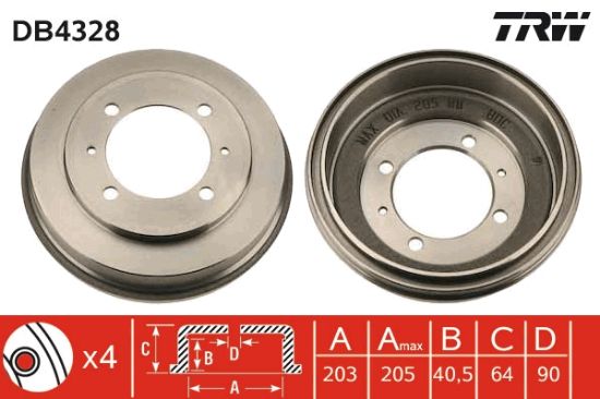 Obrázok Brzdový bubon TRW  DB4328
