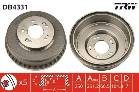 Obrázok Brzdový bubon TRW  DB4331