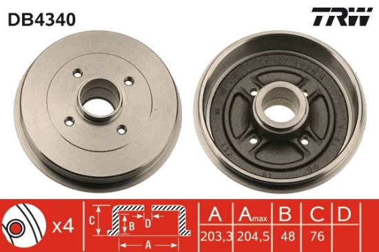 Obrázok Brzdový bubon TRW  DB4340