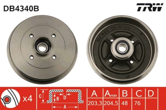 Obrázok Brzdový bubon TRW  DB4340B