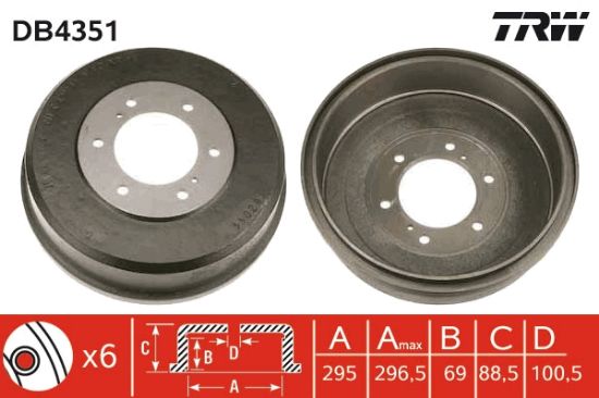 Obrázok Brzdový bubon TRW  DB4351
