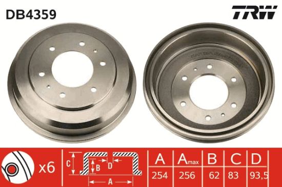 Obrázok Brzdový bubon TRW  DB4359