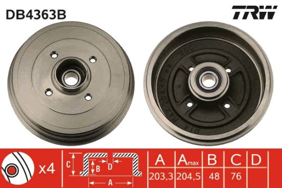 Obrázok Brzdový bubon TRW  DB4363B