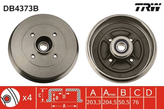 Obrázok Brzdový bubon TRW  DB4373B