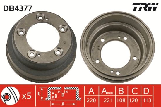 Obrázok Brzdový bubon TRW  DB4377