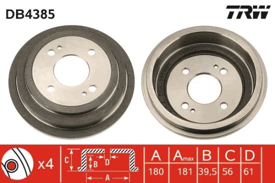 Obrázok Brzdový bubon TRW  DB4385
