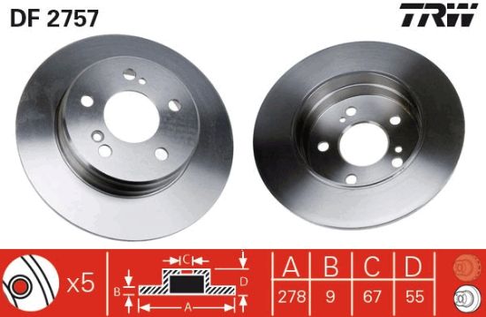 Obrázok Brzdový kotúč TRW  DF2757