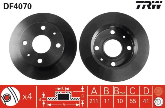 Obrázok Brzdový kotúč TRW  DF4070
