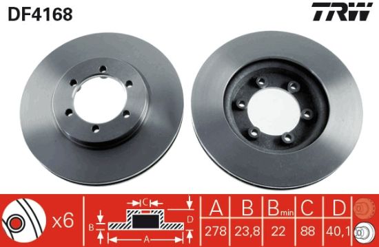Obrázok Brzdový kotúč TRW  DF4168