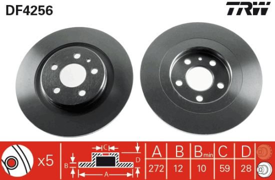 Obrázok Brzdový kotúč TRW  DF4256