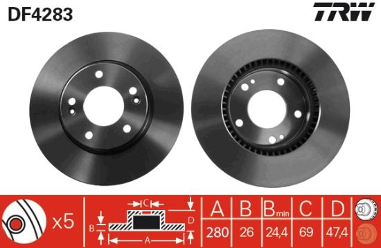 Obrázok Brzdový kotúč TRW  DF4283