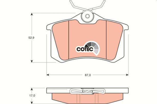 Obrázok Sada brzdových platničiek kotúčovej brzdy TRW COTEC GDB1330