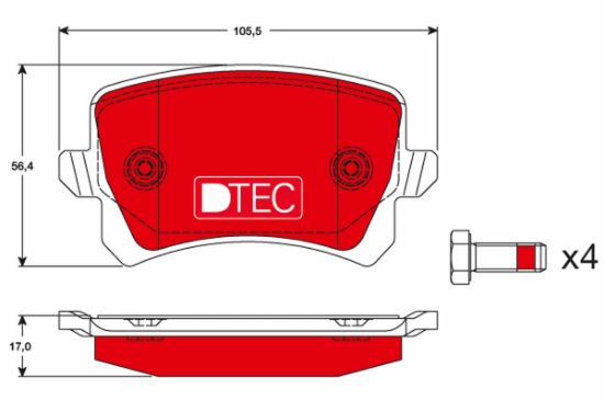 Obrázok Sada brzdových platničiek kotúčovej brzdy TRW DTEC COTEC GDB1763DTE