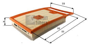 Obrázok Vzduchový filter CLEAN FILTERS  MA3449