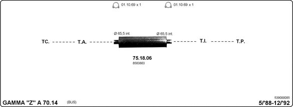 Obrázok Výfukový systém IMASAF  539000085