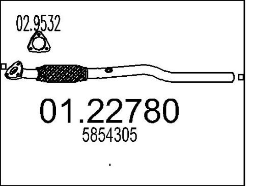 Obrázok Výfukové potrubie MTS  0122780