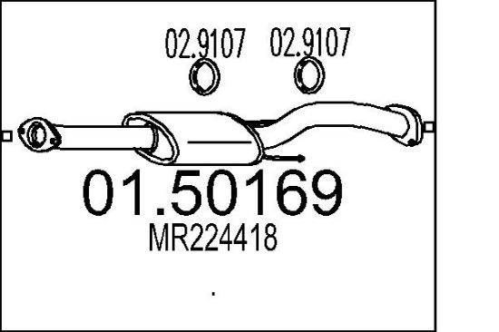 Obrázok Stredný tlmič výfuku MTS  0150169