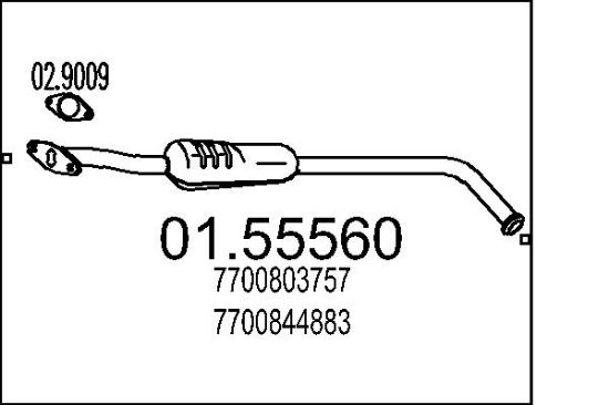 Obrázok Stredný tlmič výfuku MTS  0155560