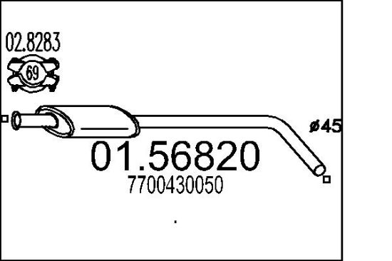 Obrázok Stredný tlmič výfuku MTS  0156820
