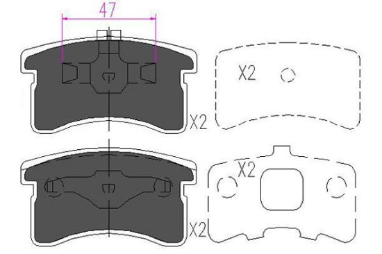 Obrázok Sada brzdových platničiek kotúčovej brzdy KAVO PARTS   |  KBP1506