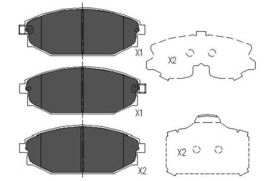 Obrázok Sada brzdových platničiek kotúčovej brzdy KAVO PARTS   |  KBP3014