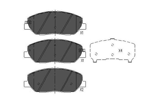 Obrázok Sada brzdových platničiek kotúčovej brzdy KAVO PARTS   |  KBP3023