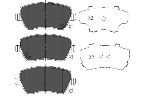 Obrázok Sada brzdových platničiek kotúčovej brzdy KAVO PARTS   |  KBP8522