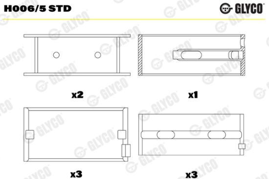 Obrázok Lożisko kľukového hriadeľa GLYCO  H0065STD
