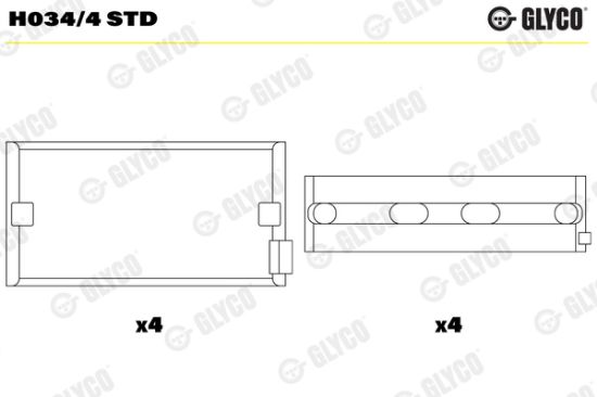 Obrázok Lożisko kľukového hriadeľa GLYCO  H0344STD