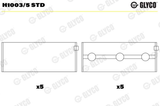 Obrázok Lożisko kľukového hriadeľa GLYCO  H10035STD