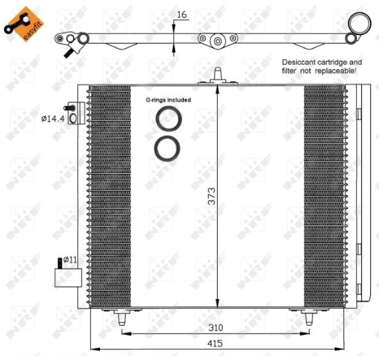 Obrázok Kondenzátor klimatizácie NRF EASY FIT 35405