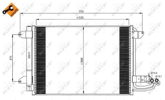 Obrázok Kondenzátor klimatizácie NRF EASY FIT 35520