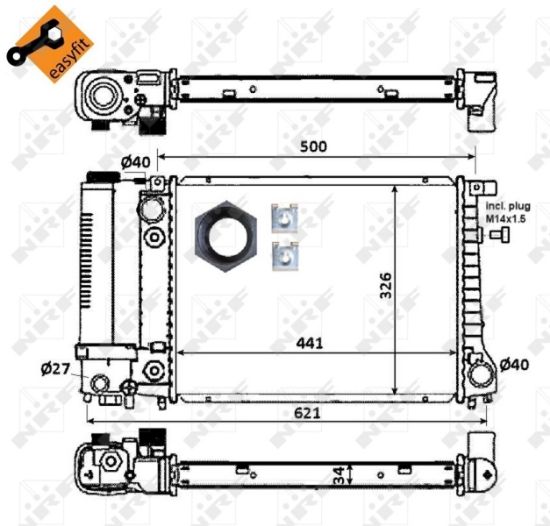 Obrázok Chladič motora NRF EASY FIT 51356