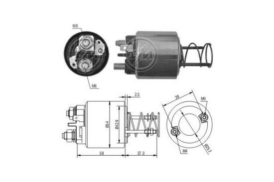 Obrázok Elektromagnetický spínač pre żtartér ERA  ZM1594