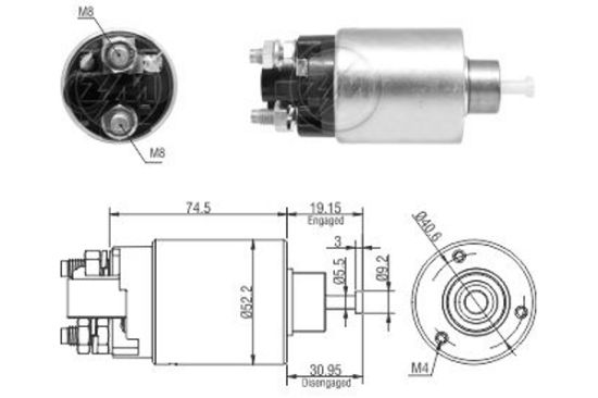 Obrázok Elektromagnetický spínač pre żtartér ERA  ZM1866