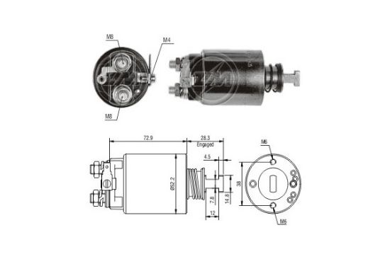 Obrázok Elektromagnetický spínač pre żtartér ERA  ZM688