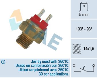 Obrázok Teplotný spínač ventilátora chladenia FAE  36020