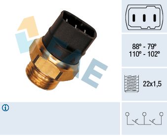 Obrázok Teplotný spínač ventilátora chladenia FAE  37840