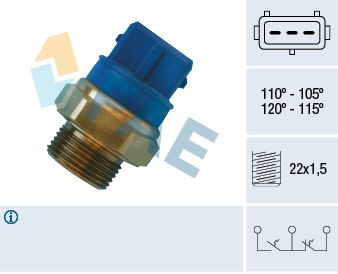 Obrázok Teplotný spínač ventilátora chladenia FAE  38330