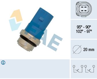 Obrázok Teplotný spínač ventilátora chladenia FAE  38391