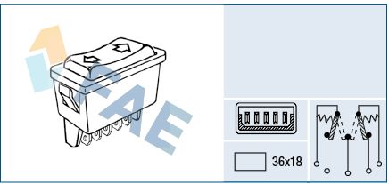 Obrázok Spínač elektrického otvárania okien FAE  62590