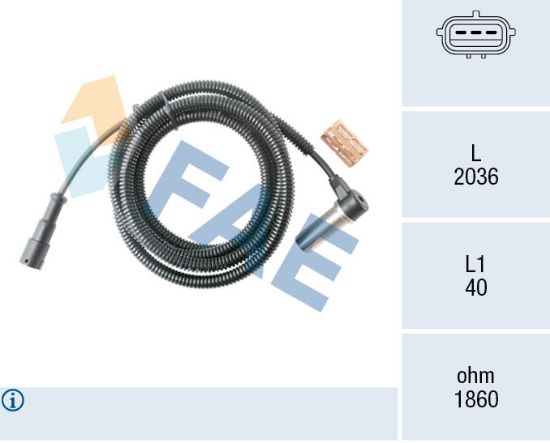 Obrázok Snímač počtu otáčok kolesa FAE  78559