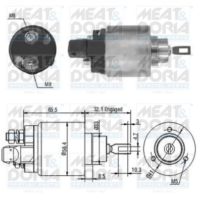 Obrázok Elektromagnetický spínač pre żtartér MEAT & DORIA  46004