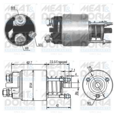 Obrázok Elektromagnetický spínač pre żtartér MEAT & DORIA  46005