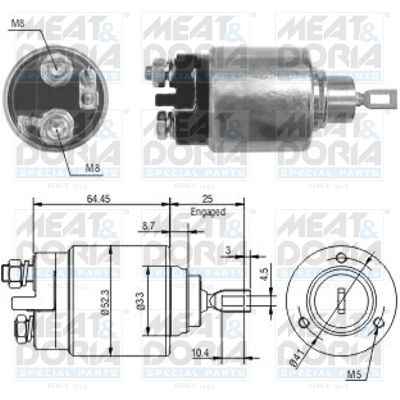 Obrázok Elektromagnetický spínač pre żtartér MEAT & DORIA  46006