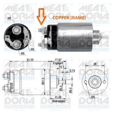 Obrázok Elektromagnetický spínač pre żtartér MEAT & DORIA  46007