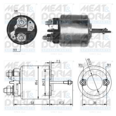 Obrázok Elektromagnetický spínač pre żtartér MEAT & DORIA  46009
