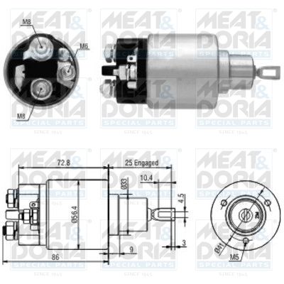 Obrázok Elektromagnetický spínač pre żtartér MEAT & DORIA  46010